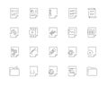 Simple set of File types vector line web icons Royalty Free Stock Photo