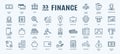 Simple Set of Finance, Online Payment and Money Related Vector Line Icons. Contains thin Icons as bank, wallet, exchange and more Royalty Free Stock Photo