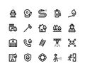 Firefighter Line Icons