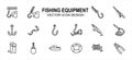 Simple Set of fishing fishermen Related lineal style Vector icon user interface graphic design. Contains such Icons as fish, fish