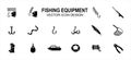 Simple Set of fishing fishermen Related style Vector icon user interface graphic design. Contains such Icons as fish, fish hook