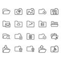 Simple Set of Folders Related Vector Line Icons. Royalty Free Stock Photo