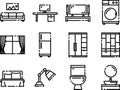 Simple Set of Furniture Line Icons