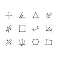 Simple set geometric figures illustration line icon. Contains such angle, triangle, parallel straight lines