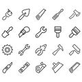 Simple Set of hand tools Icons Related Lines Icons. Royalty Free Stock Photo