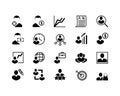 Simple Set of Head Hunting Related Vector Line Icons. Contains such Icons as Job Interview, Career Path, Resume and more. Editable