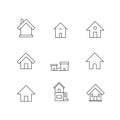 Simple set of home icons in trendy line style. Modern vector symbols, isolated on a white background. Linear pictogram pack. Line Royalty Free Stock Photo