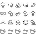 Simple Set of hosting Icons Related to Lines.