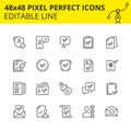 Simple set of icons for approval process in business and marking various milestones as passed. 48x48 Pixel perfect icon.