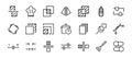A simple set of image editing related vector line icons. Contains icons such as crop, copy, scale, rotate and more Royalty Free Stock Photo