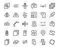 A simple set of image editing related vector line icons. Contains icons such as crop, copy, scale, rotate and more Royalty Free Stock Photo