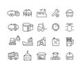 Simple Set of Industrial vector thin line icons