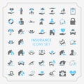 Simple Set of Insurance Related Vector Line