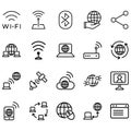 Simple Set of Internet Related Lines Icons.