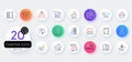 Simple set of Intersection arrows, Buildings and Brush line icons. For web application. Vector