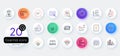 Simple set of Inventory, Support consultant and Journey line icons. For web application. Vector