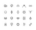 Simple Set of Jewelry Related Vector Line Icons. Contains such Icons as necklace, crystal, bracelet, brilliant and more