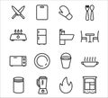 Simple Set of kitchen and cooking equipment Related Vector icon graphic design. Contains such Icons as knife, chopping board,