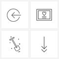 Simple Set of 4 Line Icons such as arrow, labors, image, valentine, bolded Royalty Free Stock Photo