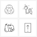Simple Set of 4 Line Icons such as art, pear, essential, switch, upload