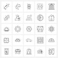 Simple Set of 25 Line Icons such as bird, management, mobile, development, app