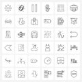 Simple Set of 36 Line Icons such as laptop, binary, pause, powder, cosmetic