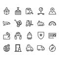 Simple Set of Logistics Related Vector Lines Icons Royalty Free Stock Photo