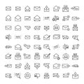 Simple set of mail related outline icons.