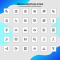 Simple Set of Marketing and seo icons in line style Royalty Free Stock Photo