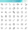 Simple Set of Meat Related Vector Line Icons Royalty Free Stock Photo