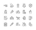 Line Medical Assistance Icons