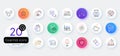 Simple set of Metro map, Mattress and Food delivery line icons. For web application. Vector