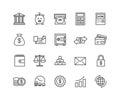 Simple Set of Money and Bank vector thin line icons Royalty Free Stock Photo