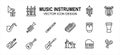 Simple Set of music instrument Related lineal style Vector icon user interface graphic design. Contains such Icons as angklung,