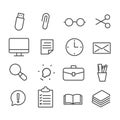 Simple set of office supplies icons isolated on white background Royalty Free Stock Photo