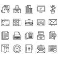 Simple set of offices Related Line Icons. Royalty Free Stock Photo