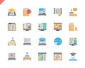 Simple Set Online Education Flat Icons for Website Royalty Free Stock Photo