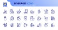 Simple set of outline icons about beverages Royalty Free Stock Photo