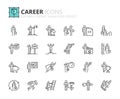 Simple set of outline icons about career. Business concepts