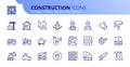 Simple set of outline icons about construction Royalty Free Stock Photo