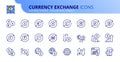 Simple set of outline icons about currency exchange Royalty Free Stock Photo