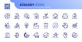 Simple set of outline icons about ecology Royalty Free Stock Photo