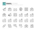 Simple set of outline icons about email. Technology and communication concept Royalty Free Stock Photo