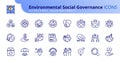 Simple set of outline icons about Environmental Social Governance