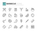 Simple set of outline icons about Food and Drink. Barbecue