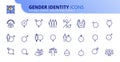 Simple set of outline icons about gender identity