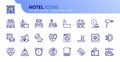 Simple set of outline icons about hotel Royalty Free Stock Photo
