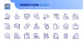 Simple set of outline icons about inspection