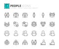 Simple set of outline icons about people Royalty Free Stock Photo