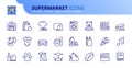 Simple set of outline icons about supermarket Royalty Free Stock Photo